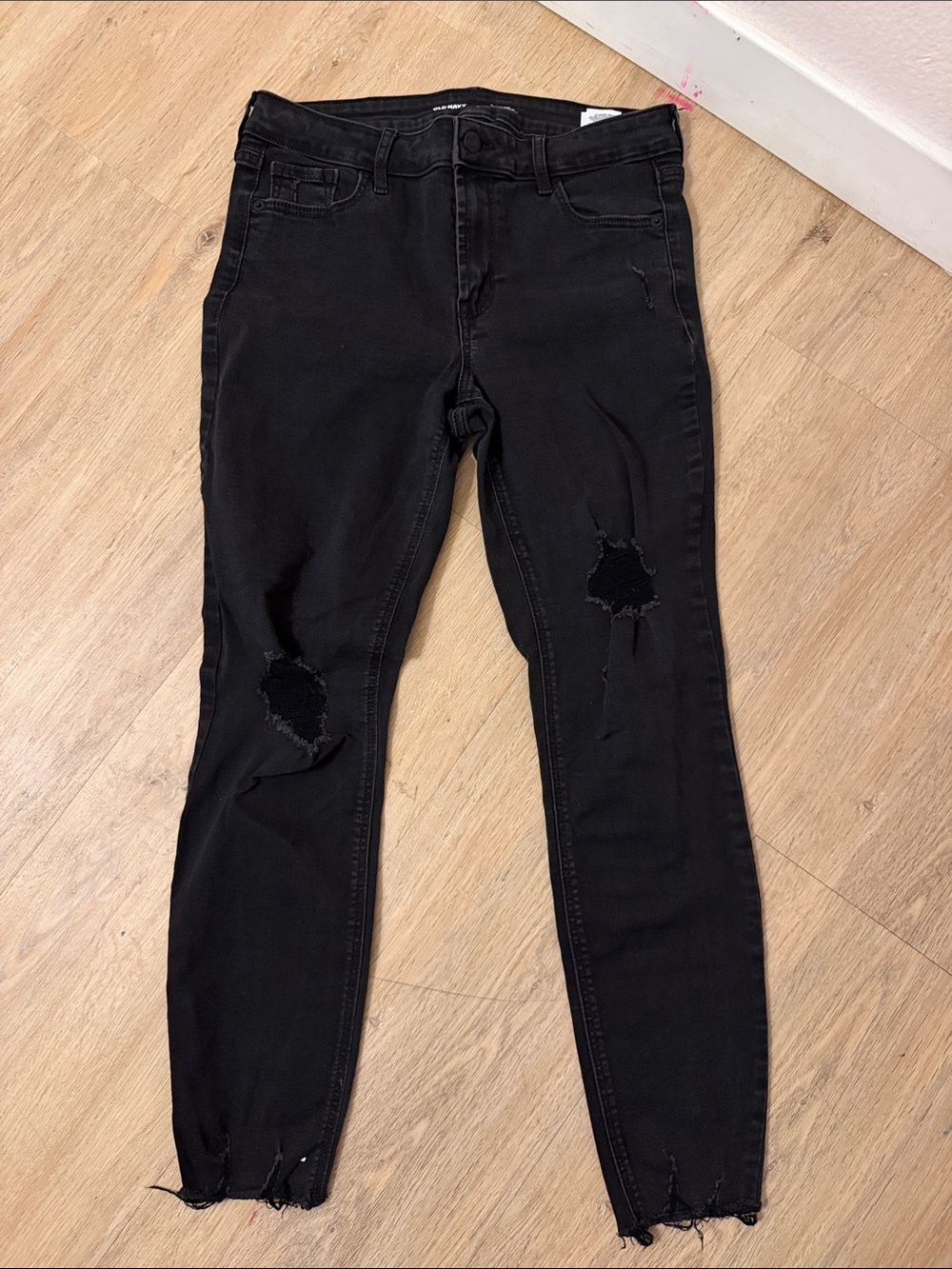 Old Navy Black Ripped Skinny Jeans
